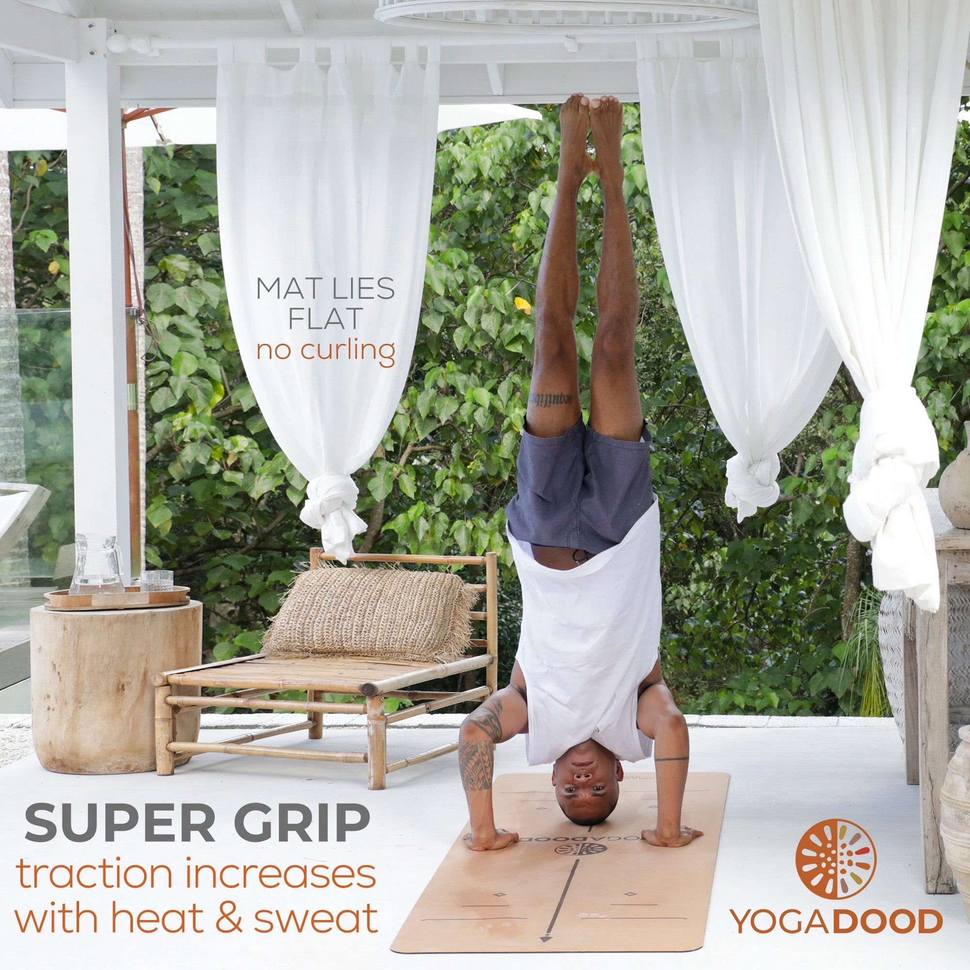 YOGA DOOD Cork Yoga Mat and Strap